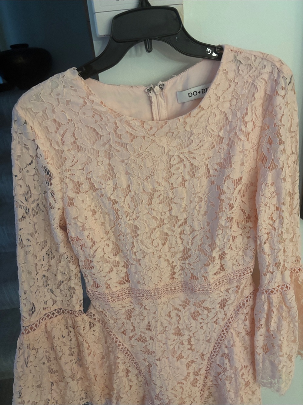 DO+BE Pale Blush Lace Long-Sleeve Dress